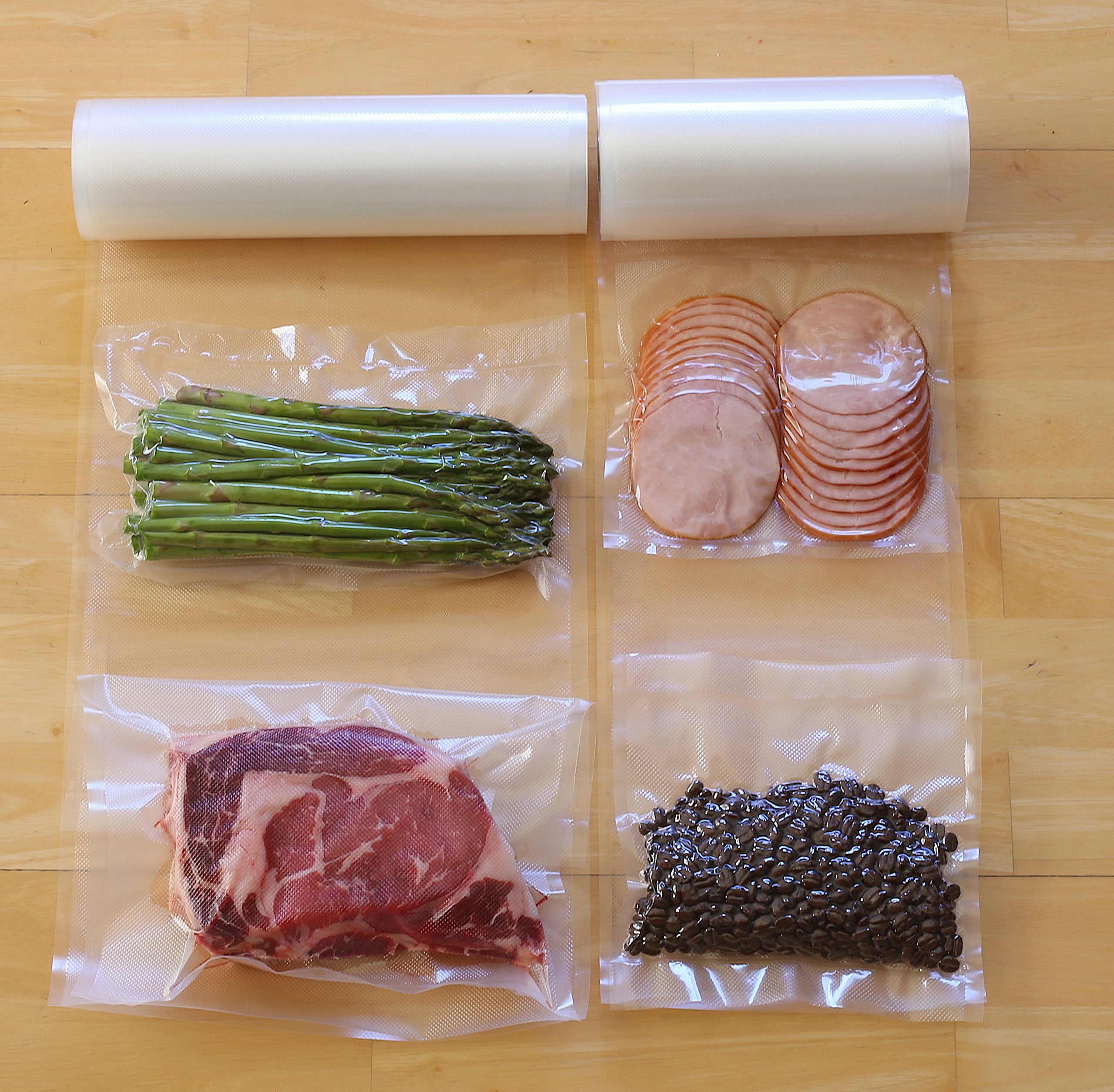 Simple Houseware vacuum sealer bags 11x50 in freezer protect against freezer burn.