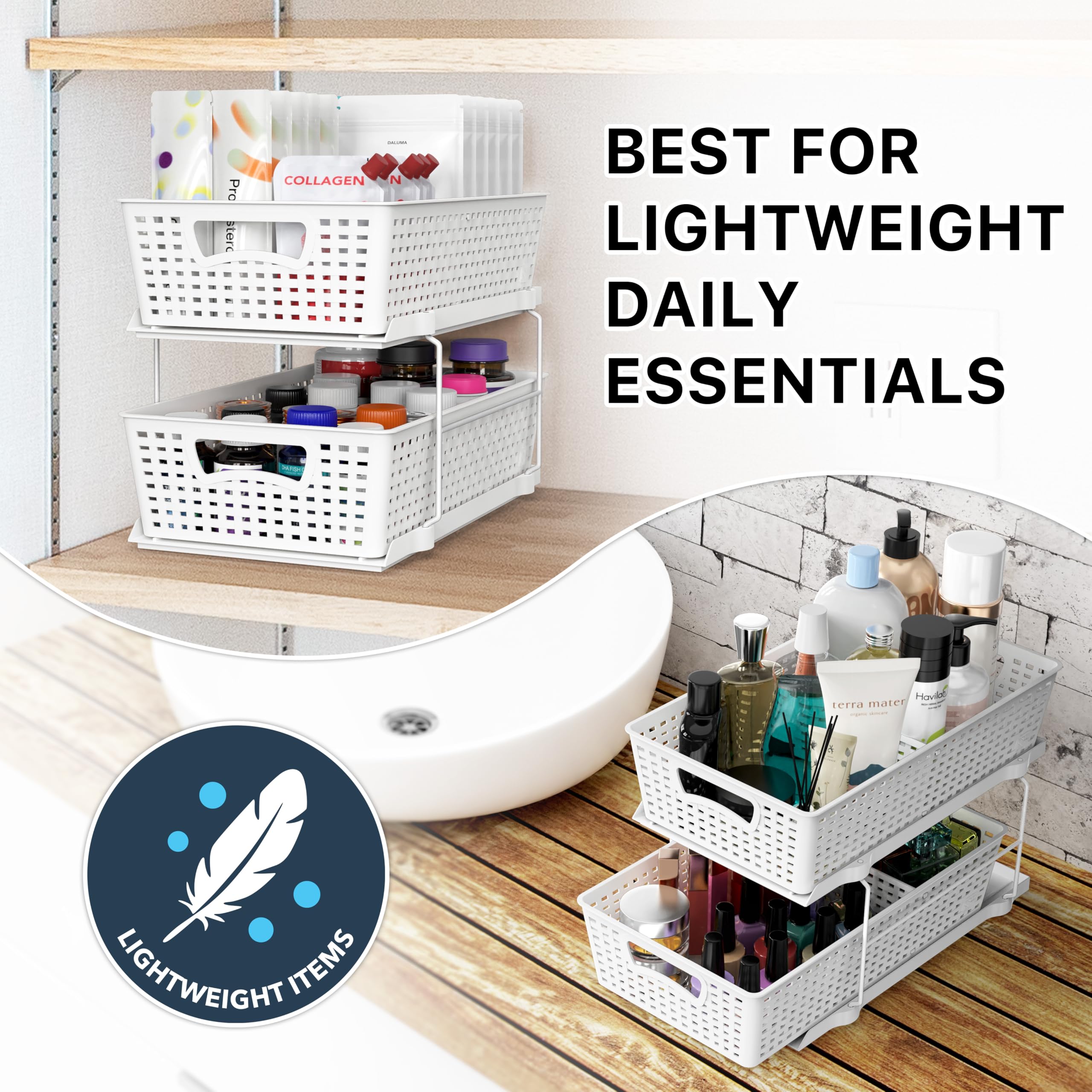 Simple Houseware versatile under-sink fit for cabinets or countertops