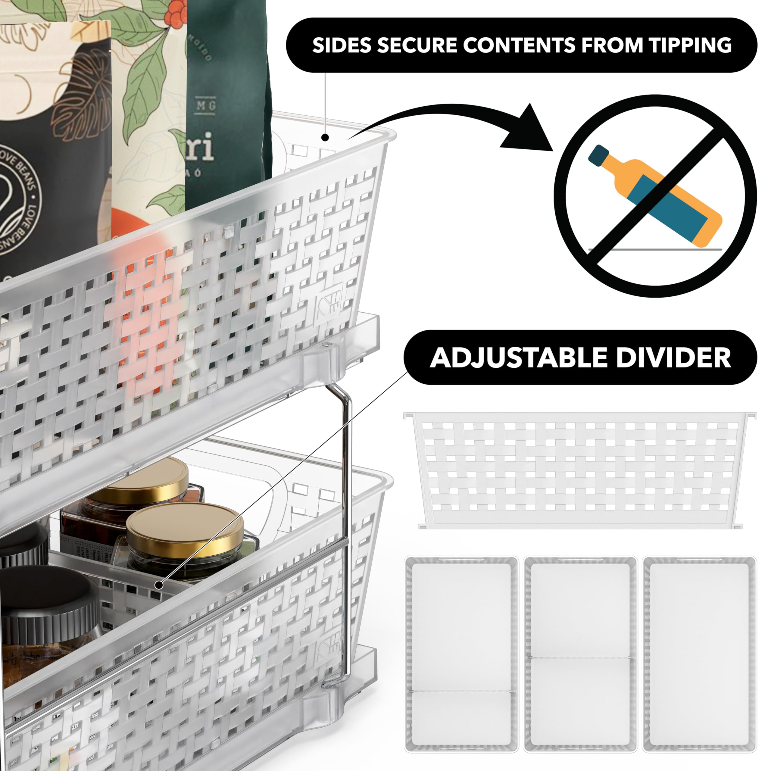 Simple Houseware weaved basket adds bold design to storage spaces.