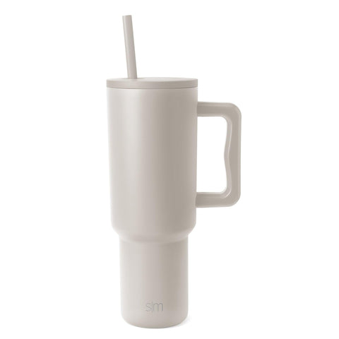 Simple Modern Trek tumbler with ergonomic handle and straw lid keeps beverages at the right temperature.