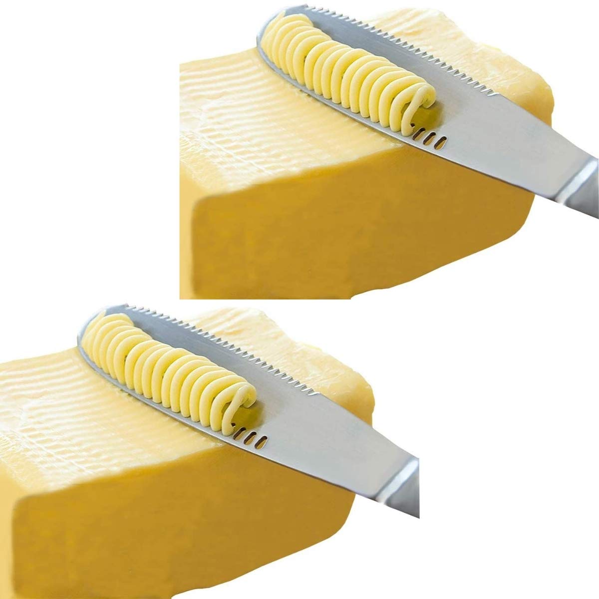 Simple preading butter spreader on toast for smooth, even butter coverage.