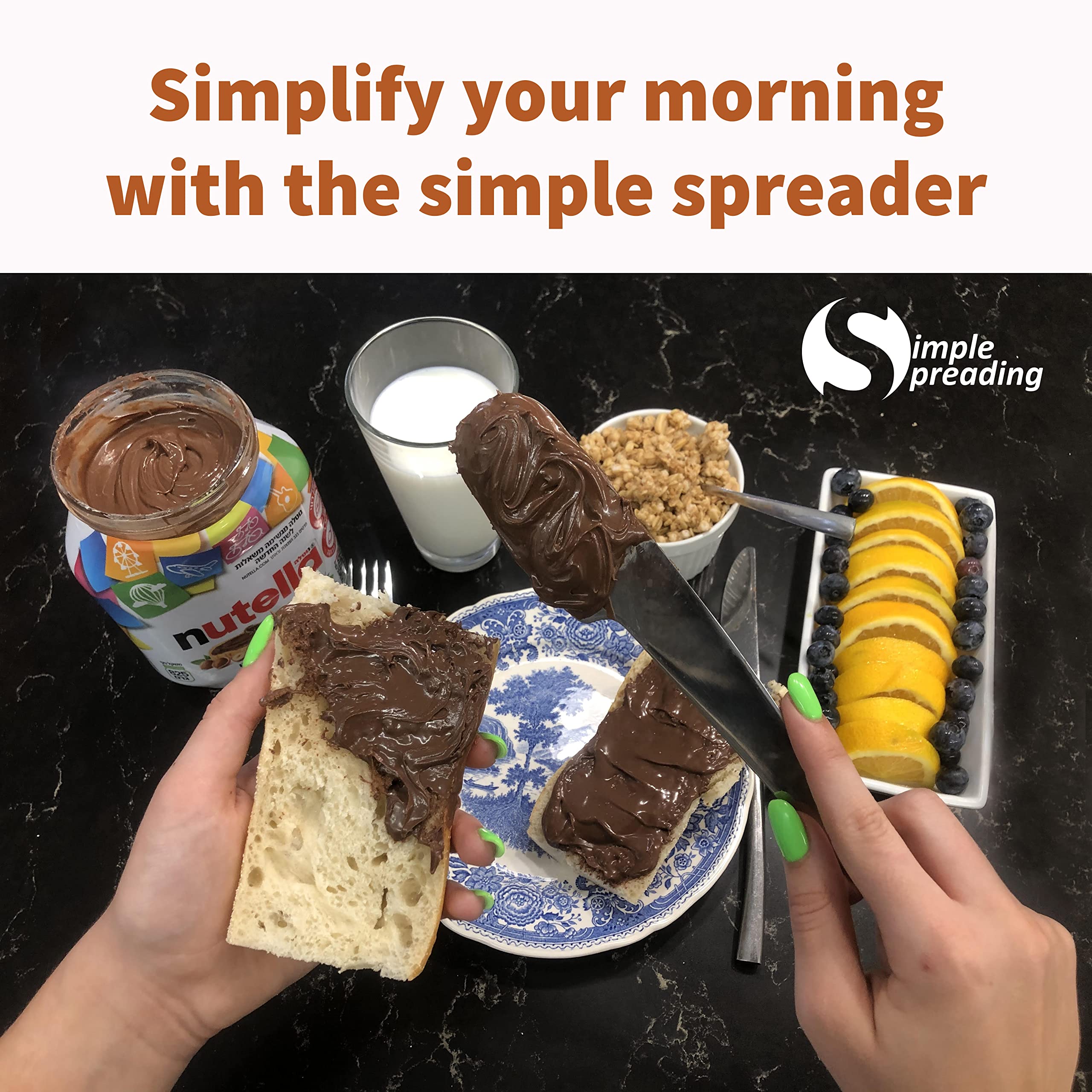 Simple preading stainless spreader with lifetime warranty and care guidance