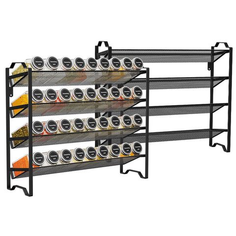 Simple Trending 2 Pack 4-Tier Spice Rack tilted design keeps jars visible and accessible.