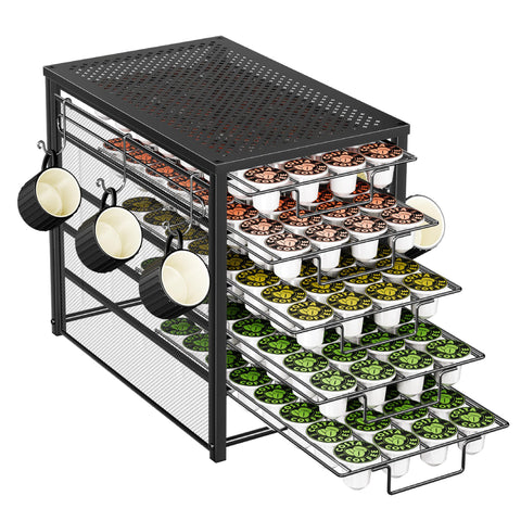 Simple Trending 5-tier K-Cup pod holder, drawer open for quick access.