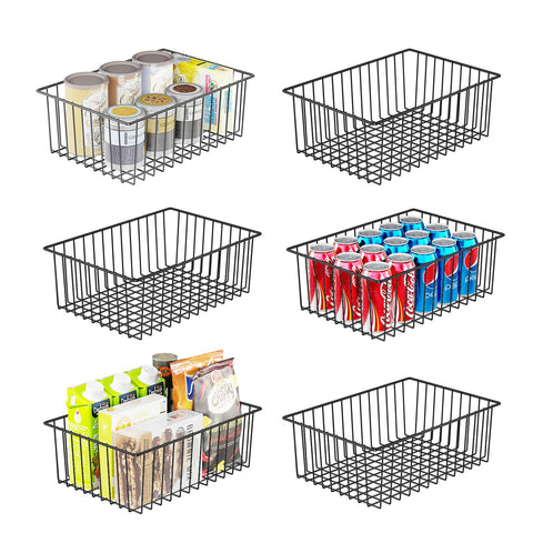 Simple Trending 6-pack large wire baskets for pantry organization and easy access to items