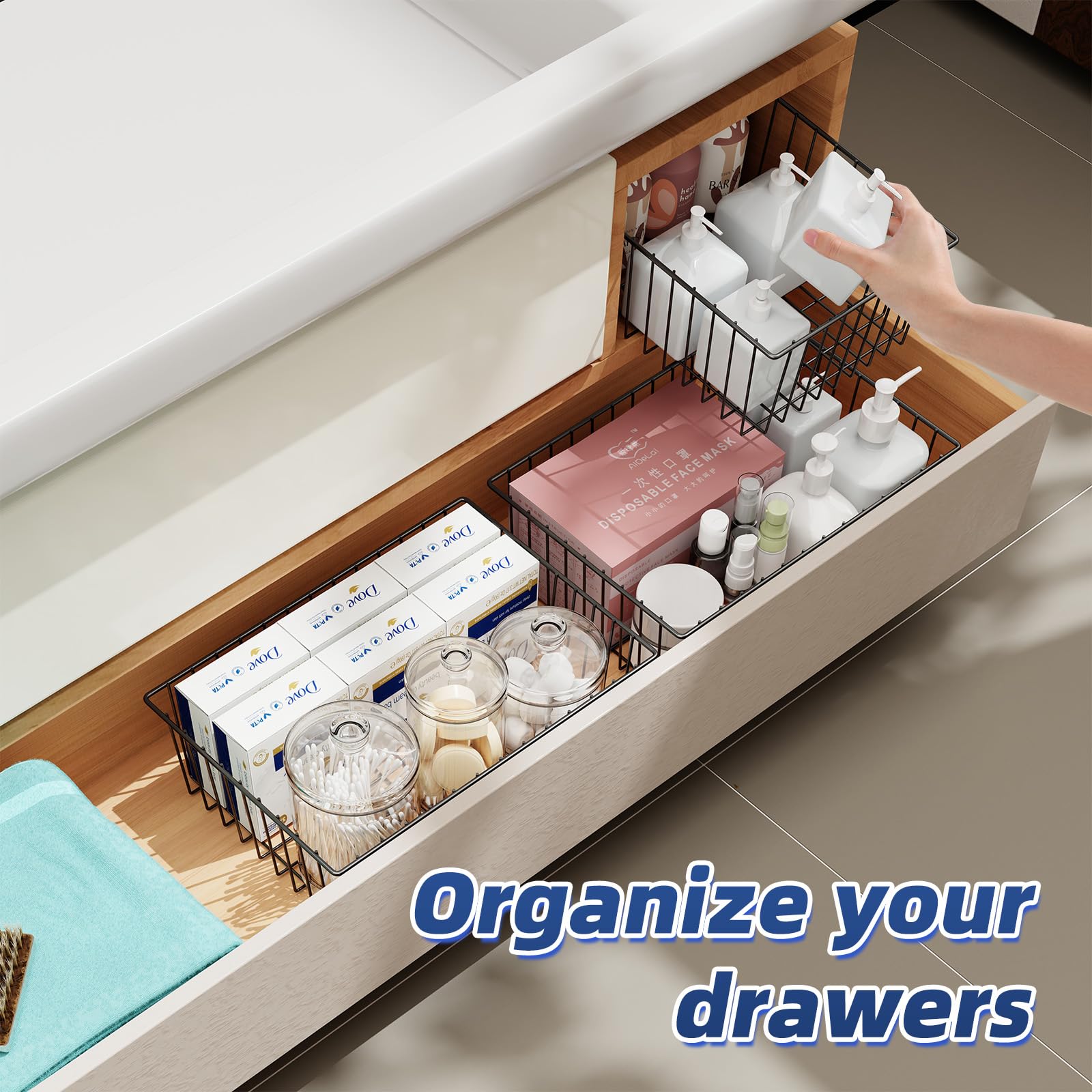 Simple Trending black wire baskets add a modern touch to any storage area