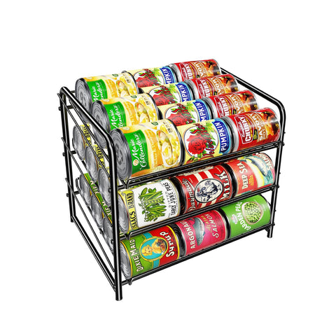Simple Trending Can Rack Organizer front view for efficient pantry capacity.