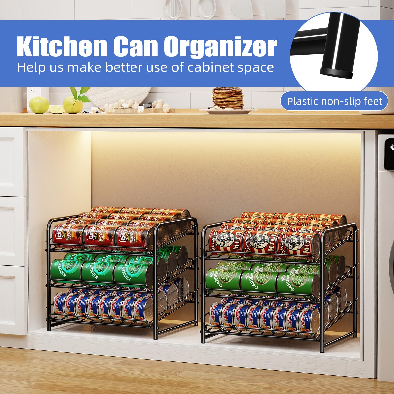 Simple Trending Can Rack top view illustrating compact footprint for shelves.
