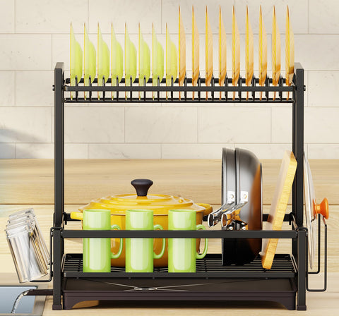 Simple Trending dish drying rack in a kitchen setup for clutter-free counters
