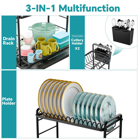 Simple Trending dish drying rack two tier assembly showing quick setup.