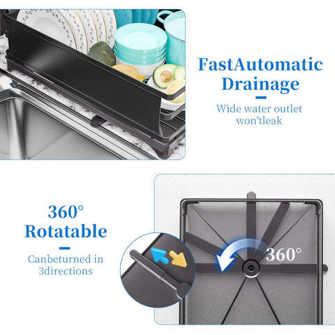 Simple Trending dish rack with 360-degree drainage to keep the counter dry