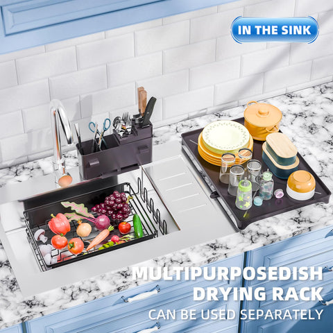 Simple Trending dish rack with cup holders for air-drying mugs and cups