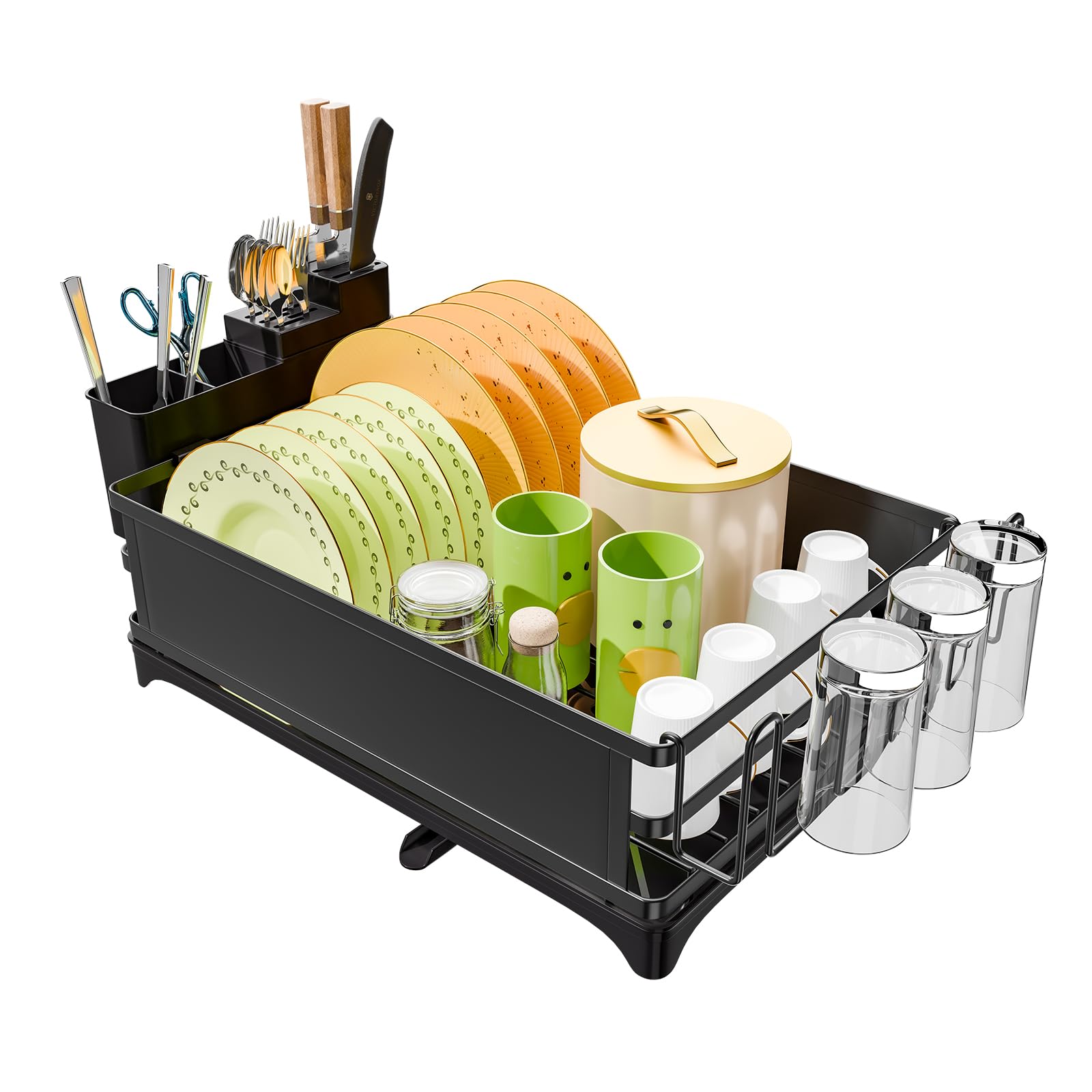 Simple Trending dish rack with large-capacity layout for plates and bowls on the counter