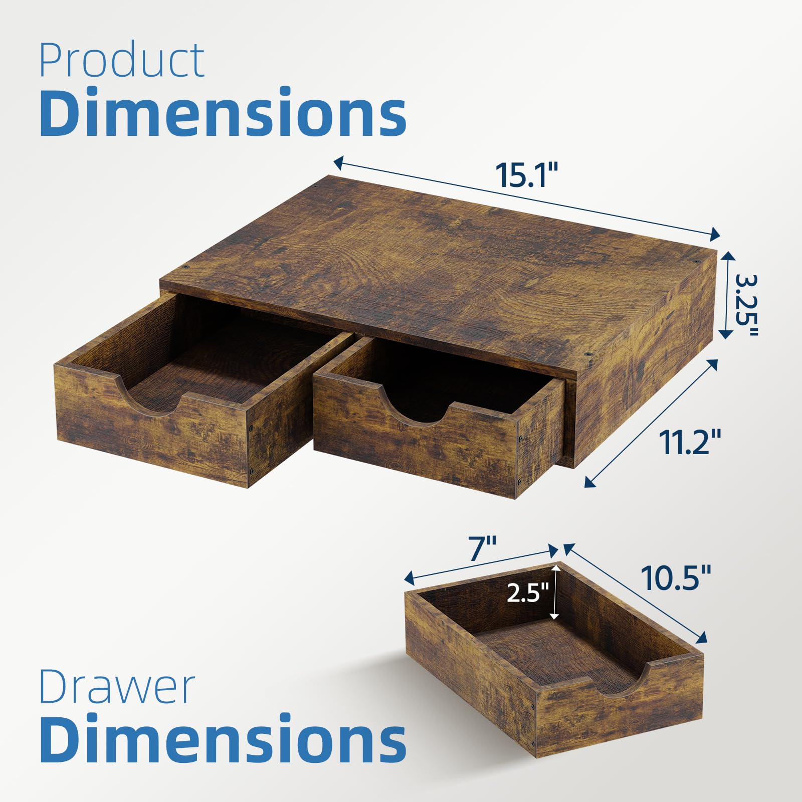 Simple Trending wooden drawer open showing capacity up to 30 K-Cups