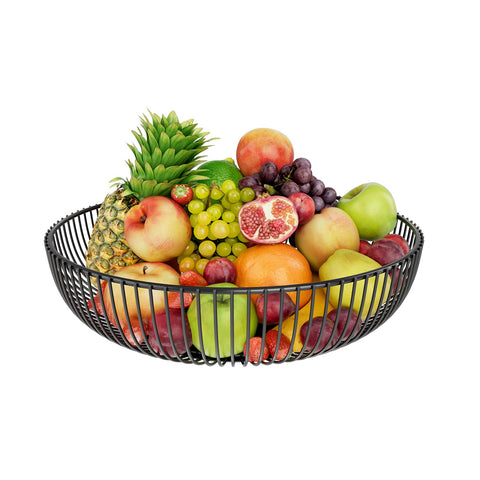 Simple Trending round fruit basket top view with ventilated mesh for freshness.