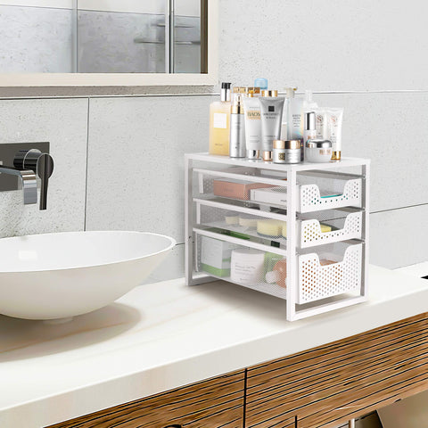 Simple Trending sliding-storage-drawer keeps kitchen essentials organized.