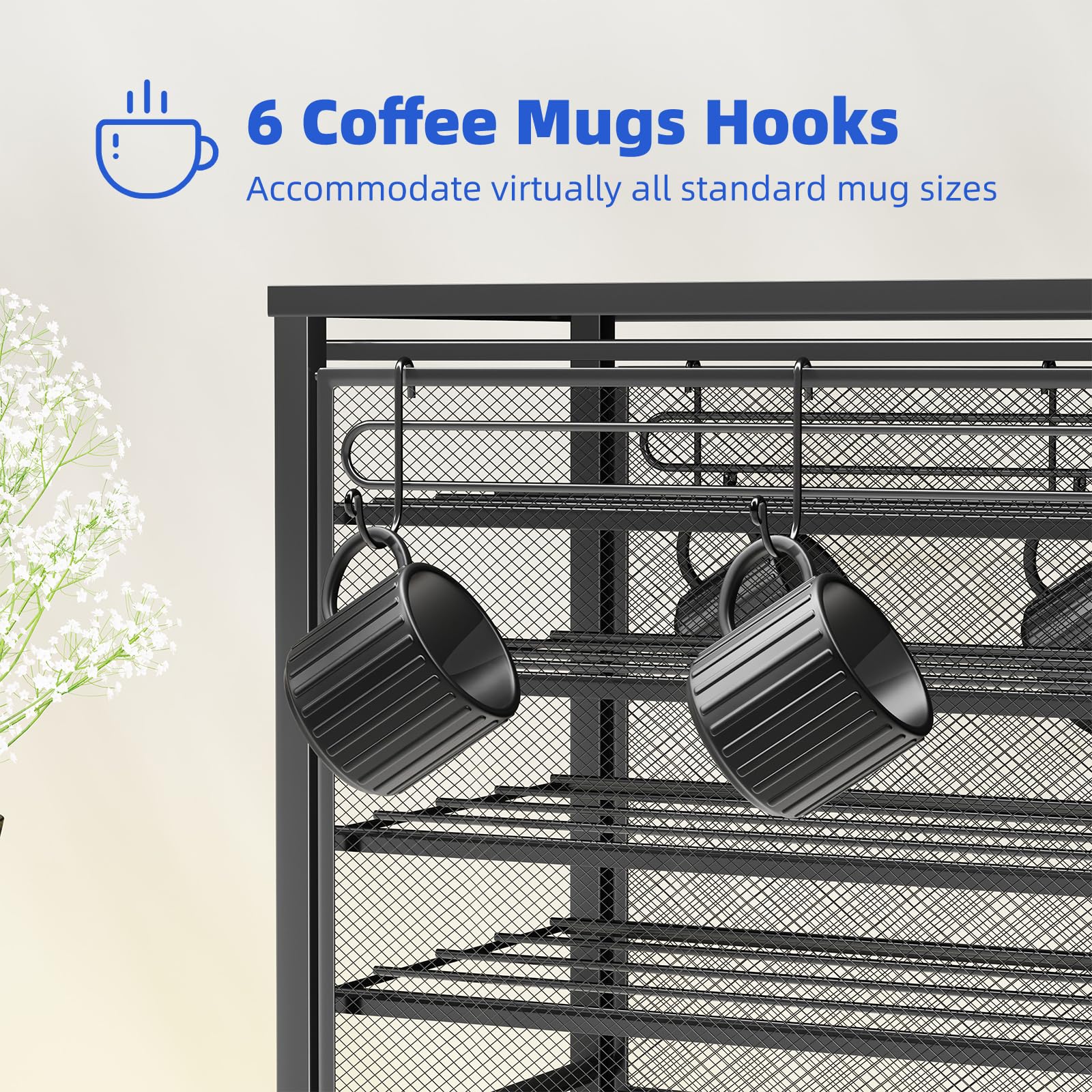 Simple Trending sturdy metal-frame organizer supports heavy coffee makers.