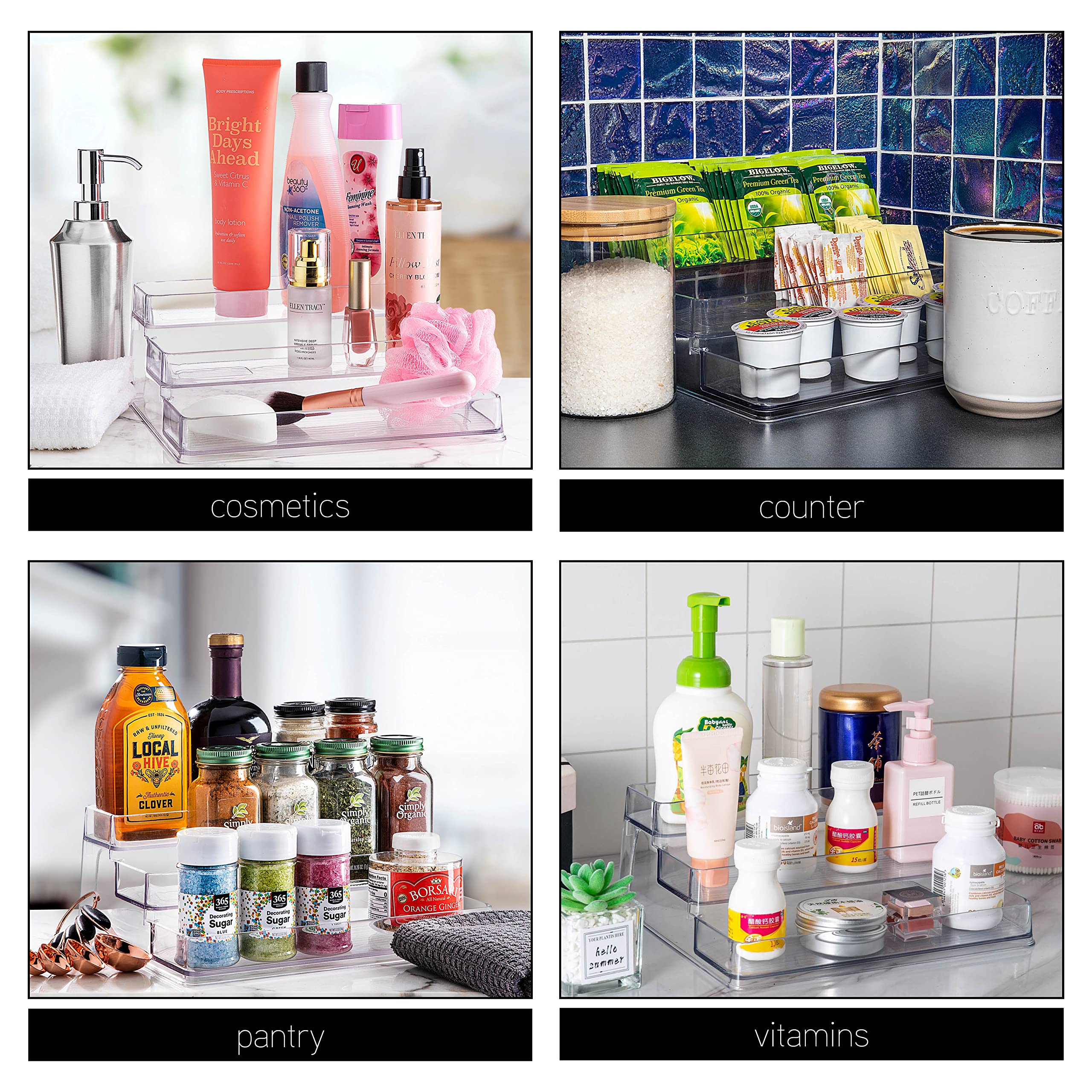 SIMPLEMADE 3-tier spice rack in bathroom vanity for tidy toiletries.