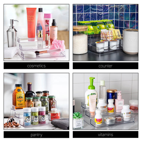 SIMPLEMADE 3-tier spice rack in bathroom vanity for tidy toiletries.