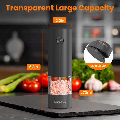 SIMPLETASTE front-facing one-touch button enables easy grinding with any finger.