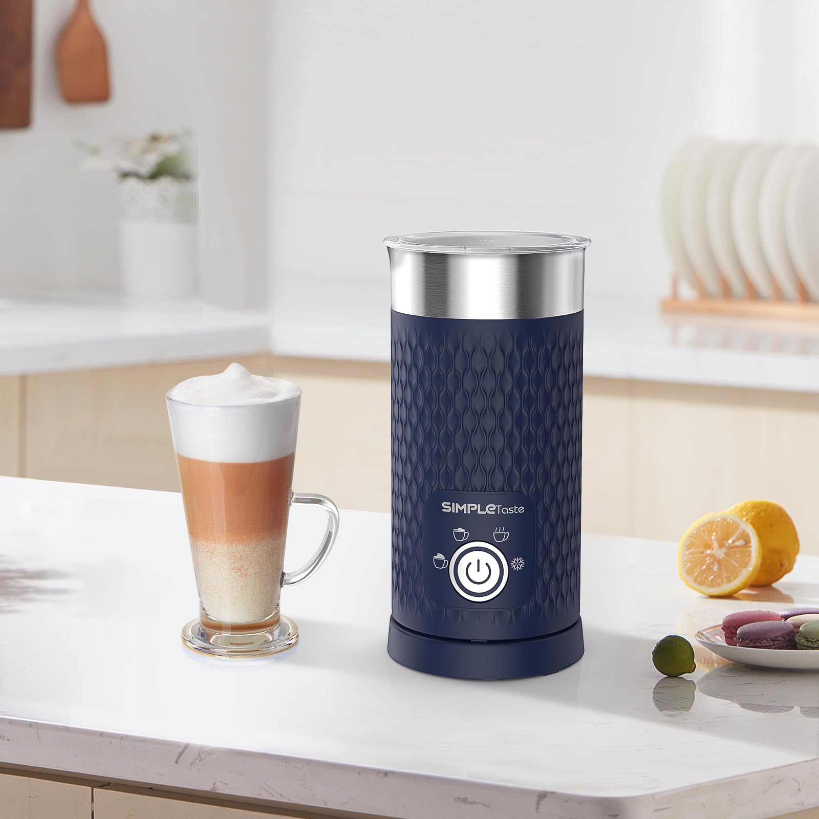 SimpleTASTE Milk Frother safety auto-shutoff prevents overfrothed milk.