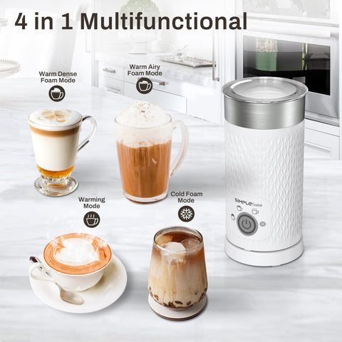 SIMPLETASTE Milk Frother control panel with 4-in-1 modes.