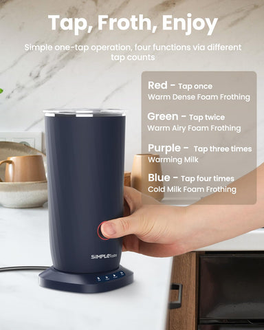 SIMPLETASTE produces warm airy foam for lattes