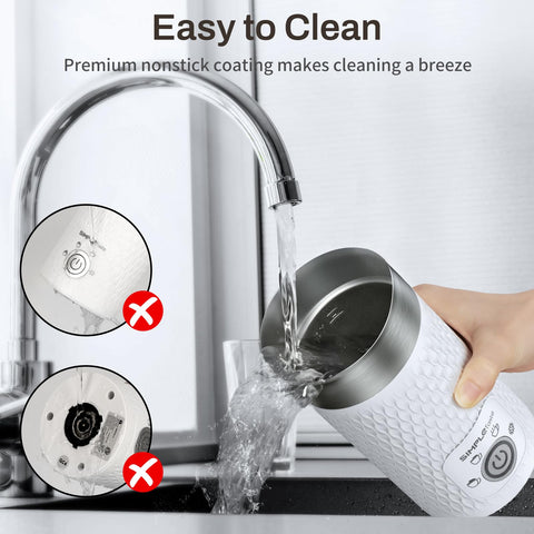 SIMPLETASTE Milk Frother warms milk for hot chocolate.
