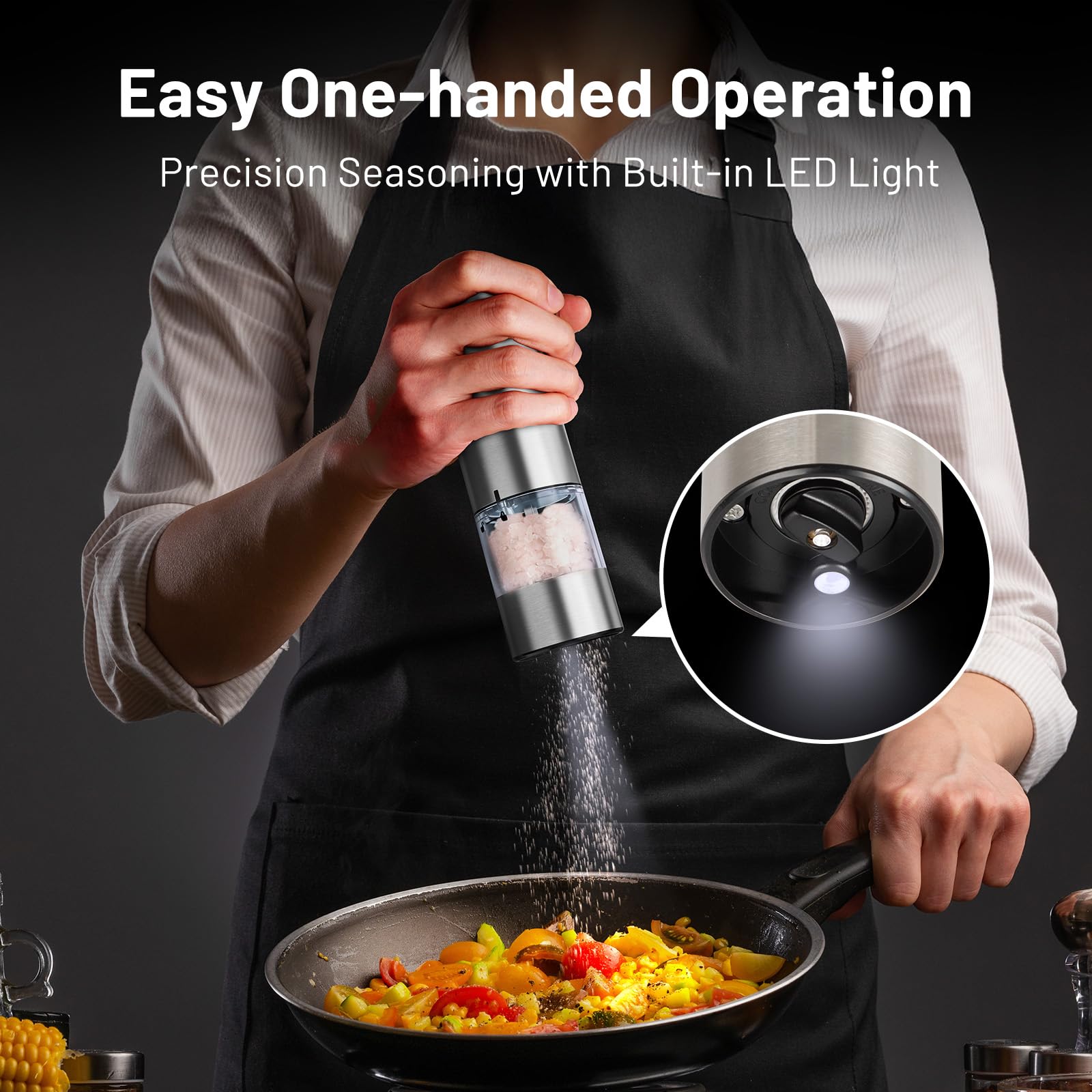 SIMPLETASTE stainless steel body close-up highlighting fingerprint resistance