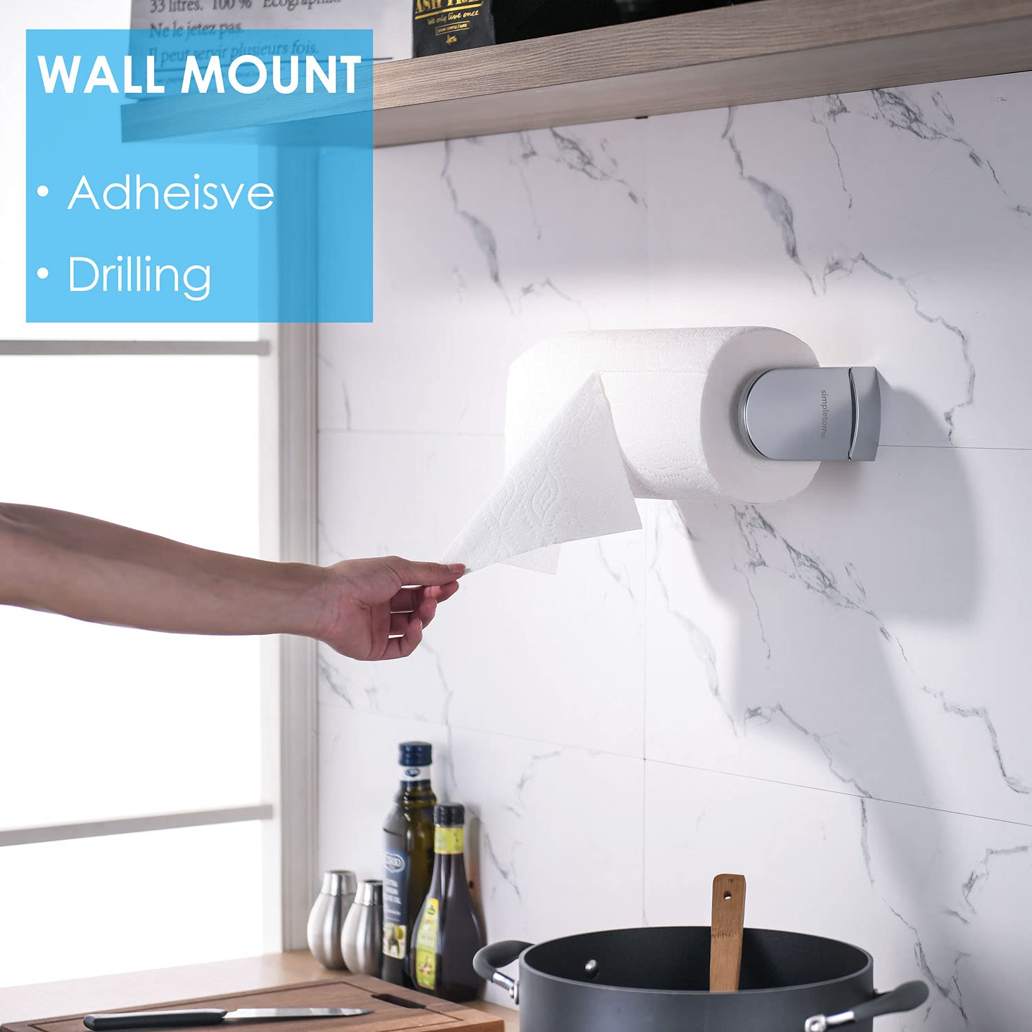 simpletome ONE drill-mount towel holder for sturdy wall installation and reliable performance.