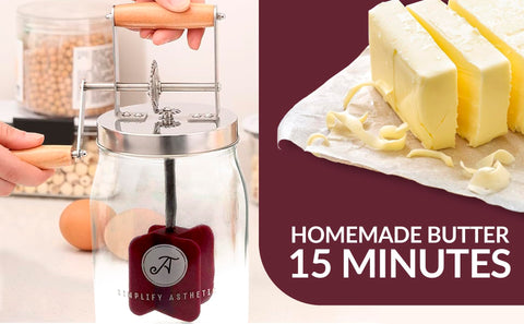 SIMPLIFY ASTHETIC wooden paddles included for steady butter kneading.