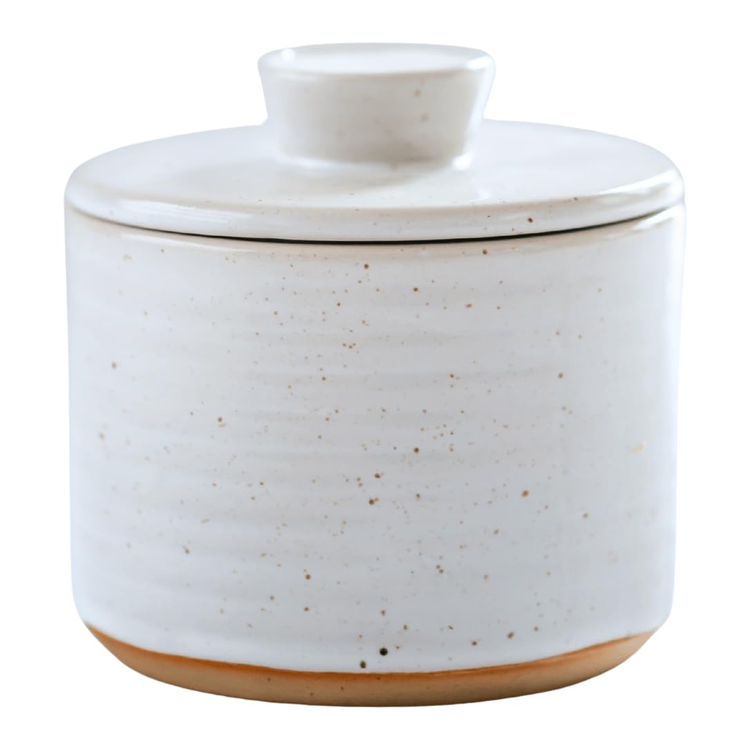 Simply Caroline butter crock with water seal keeps butter soft and spreadable