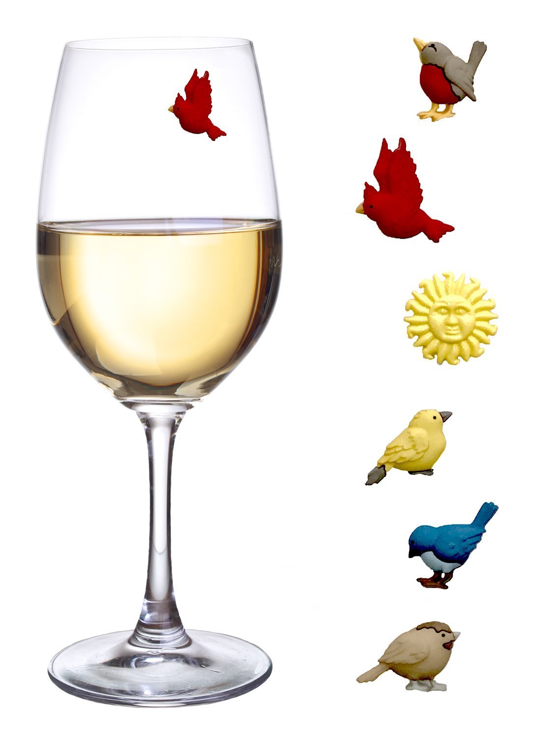 Simply Charmed Bird Wine Glass Charms for quick glass identification and style