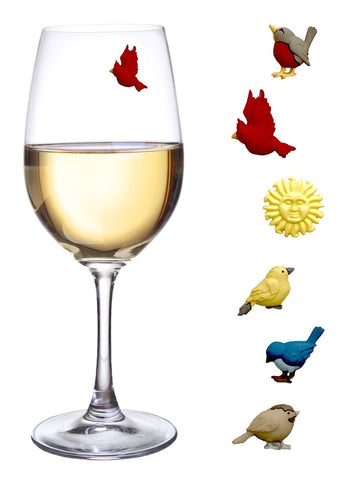 Simply Charmed Bird Wine Glass Charms for quick glass identification and style