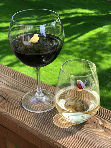 Simply Charmed magnetic drink markers attach through glass for mess-free identification