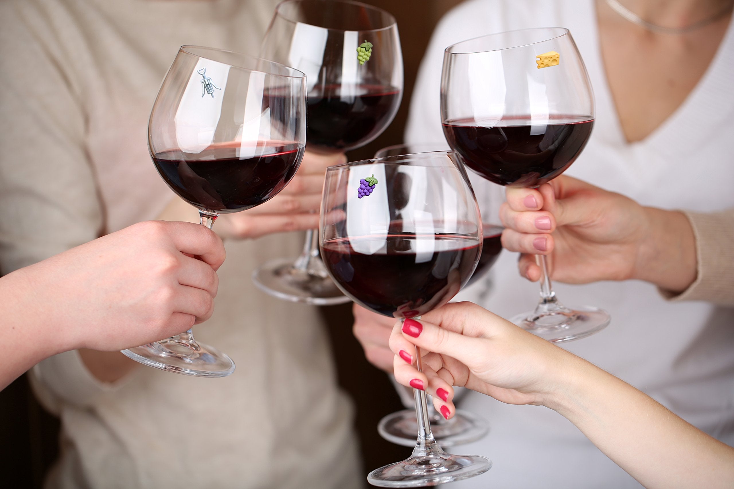Magnetic Wine Glass Charms by Simply Charmed on stemless glasses for versatile use