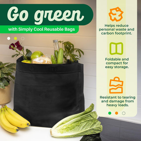 Simply Cool pack of 50 black bags for bulk shopping