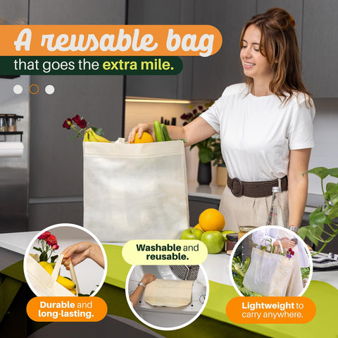 Simply Cool bag with sturdy handles supports comfortable daily shopping.