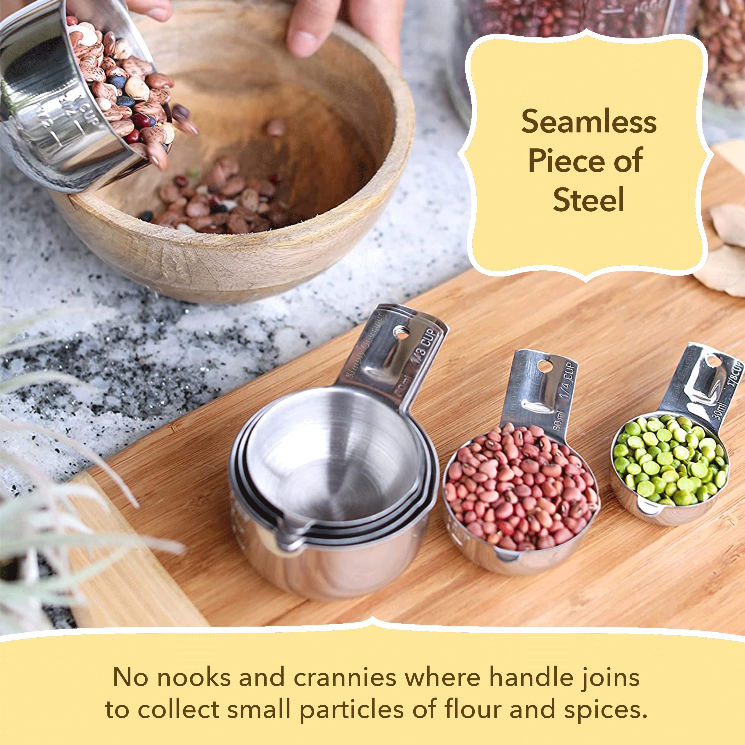 Simply Gourmet 12-piece set covers dry and liquid ingredients for versatile uses.