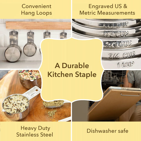 Simply Gourmet measuring cups fit easily inside tall spice jars.