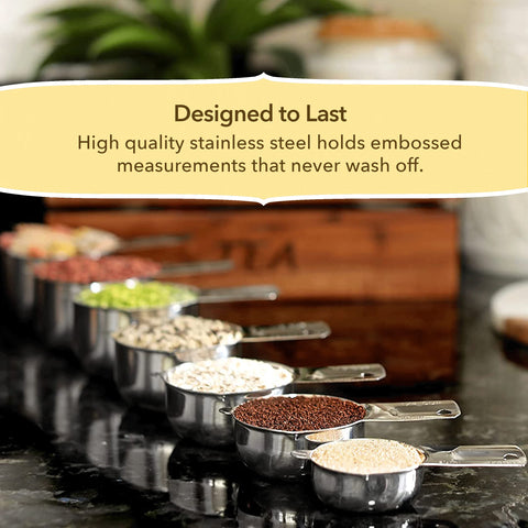 Simply Gourmet 1-cup measuring cup in polished stainless steel for precise pouring