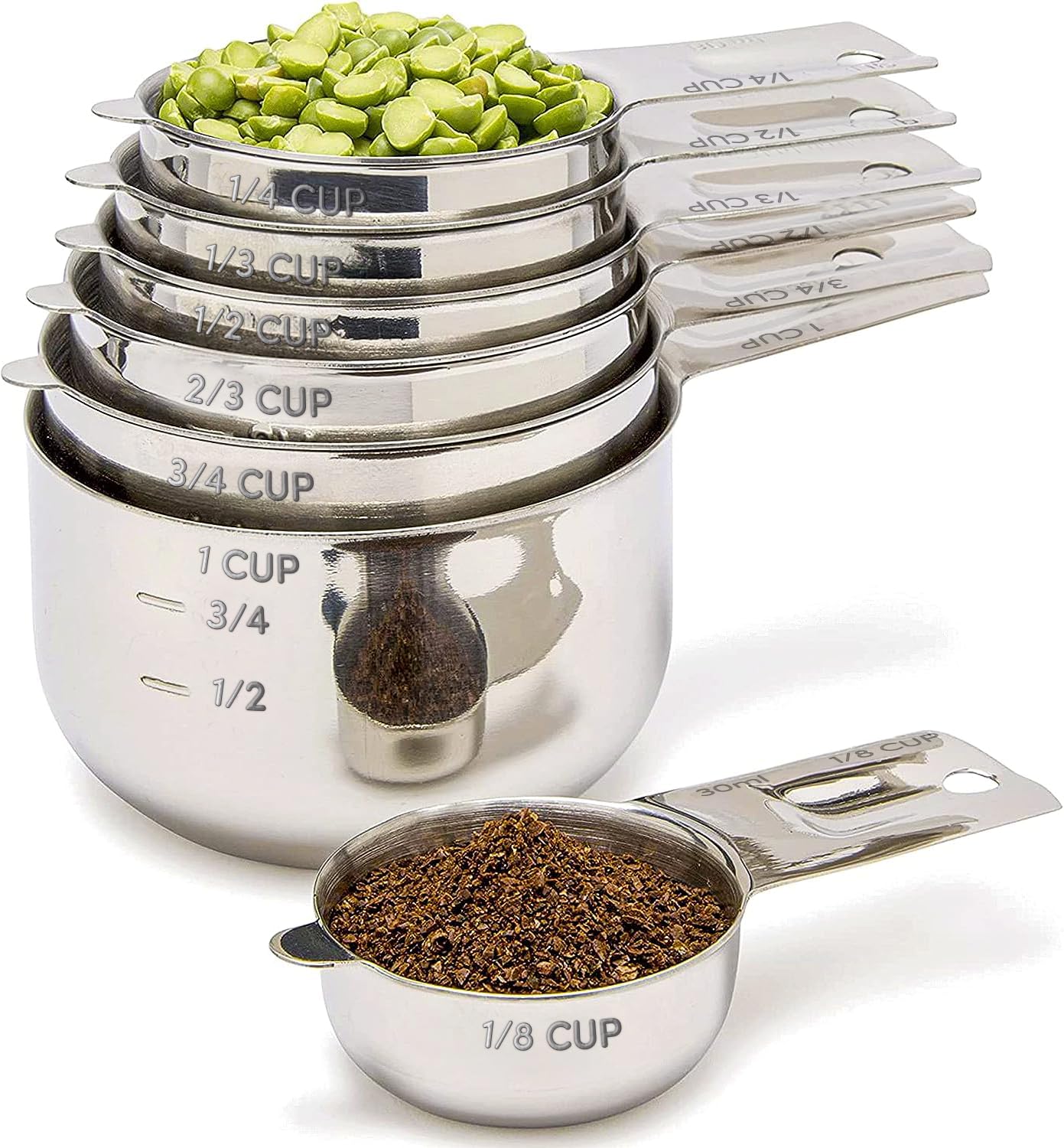 Simply Gourmet measuring cups stacked neatly for space-saving storage