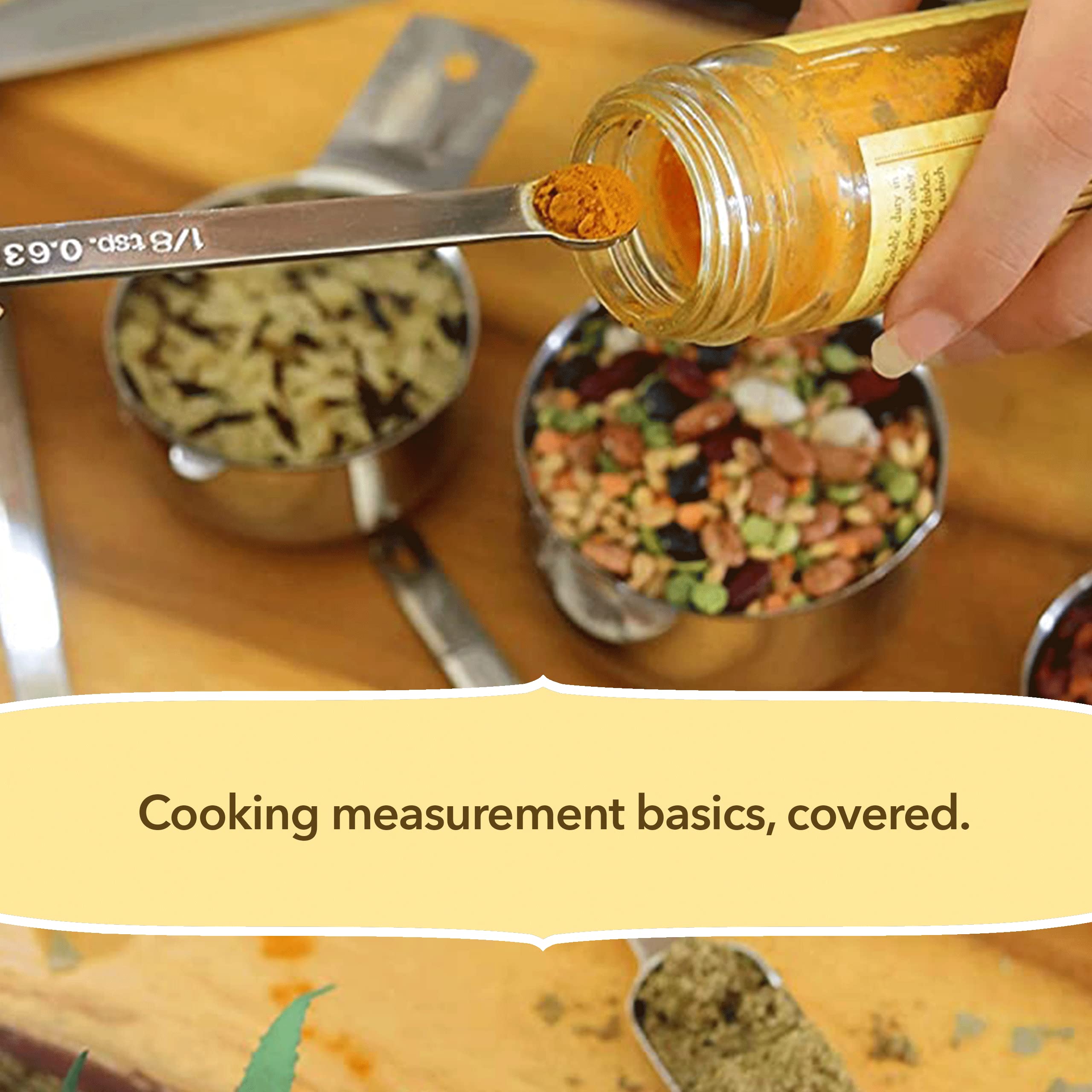 Simply Gourmet narrow-jar friendly design fits tight spaces in the kitchen.