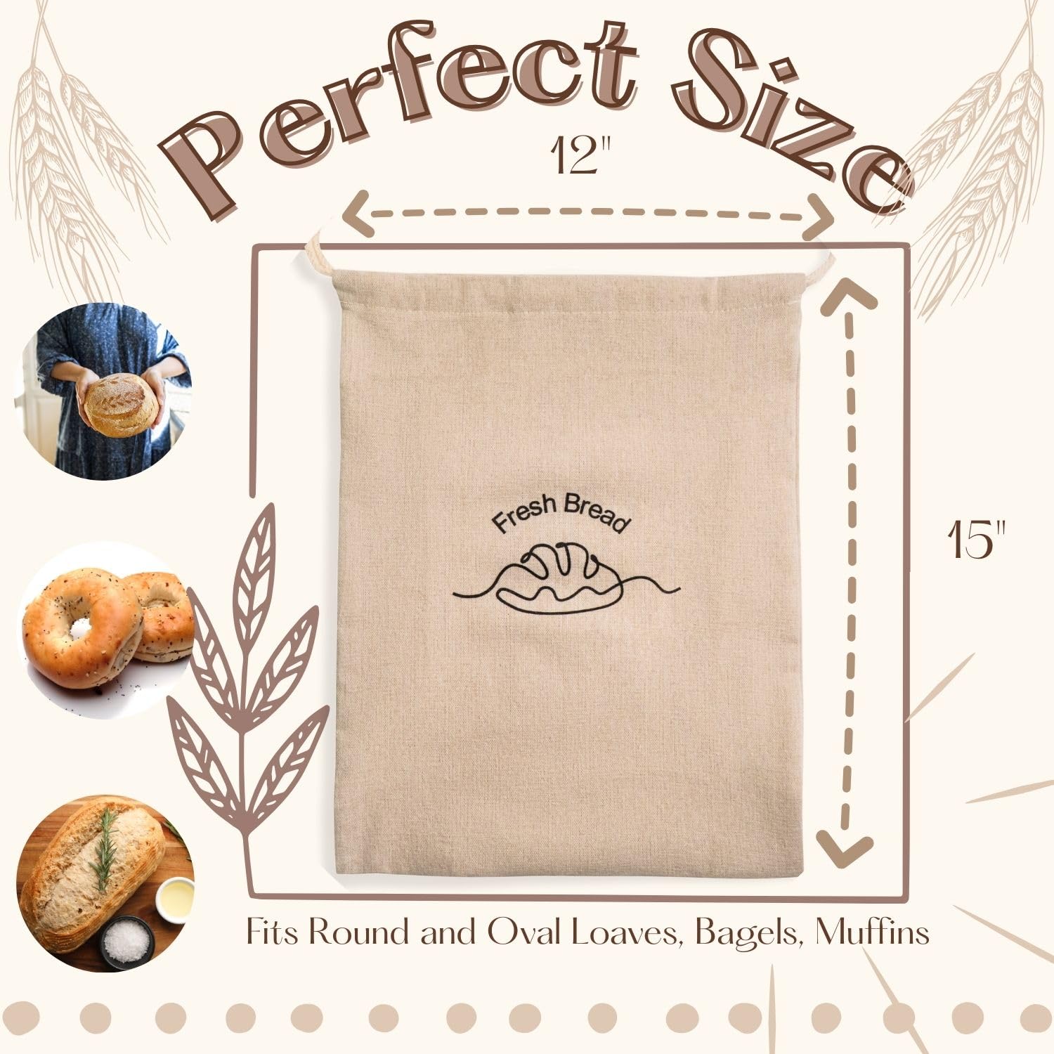 Simply H&K sourdough bags in breathable linen for artisanal loaves