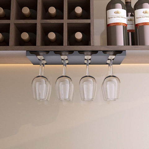 SIMVE matte black drying hanger under cabinet for efficient air-drying.