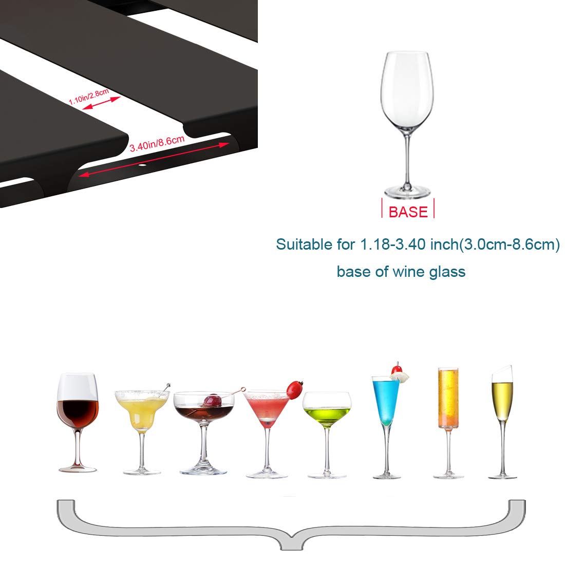 SIMVE under-cabinet wine glass organizer saving kitchen space.