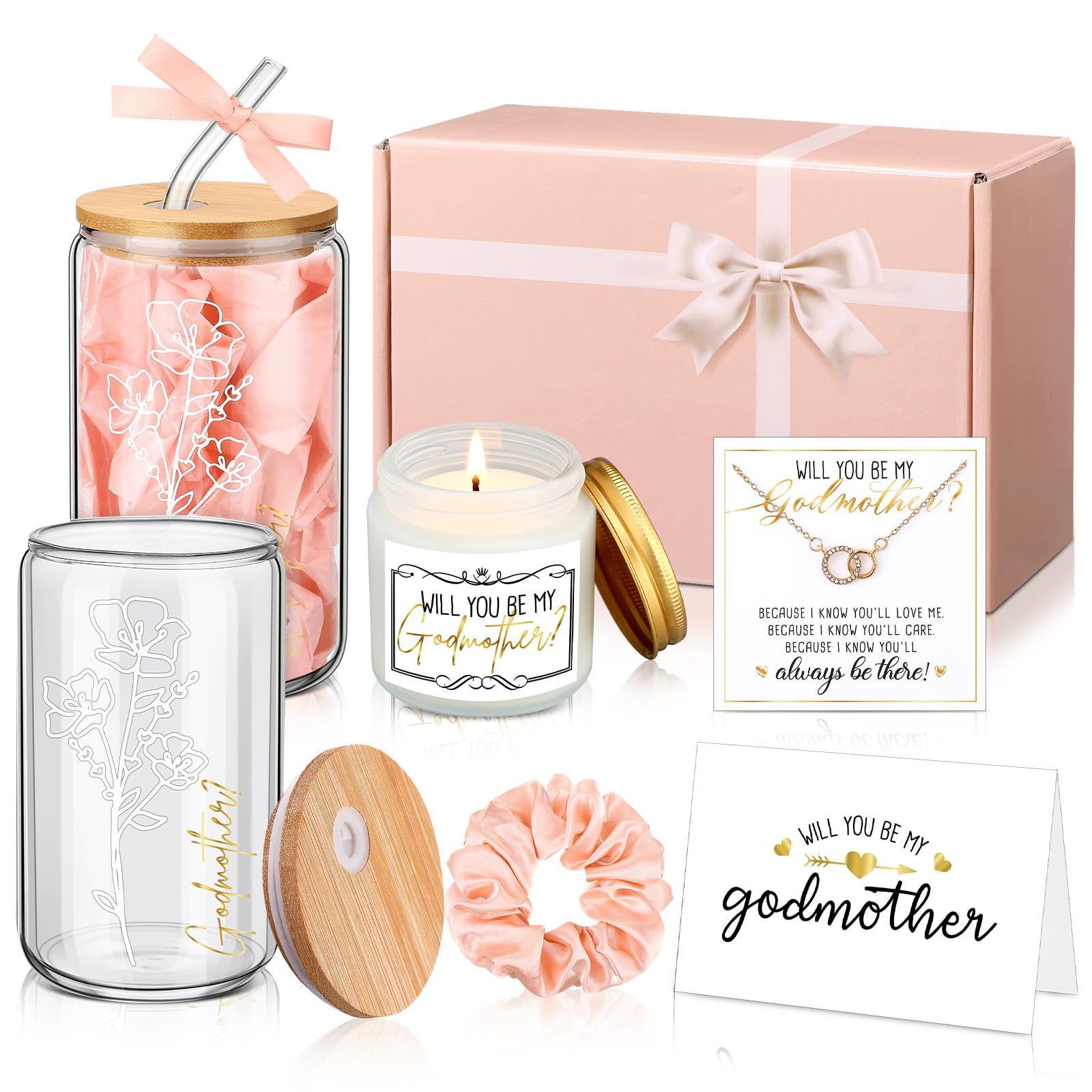 Singhoow godmother gift set 16oz glass cup offers gift-ready elegance for special moments.