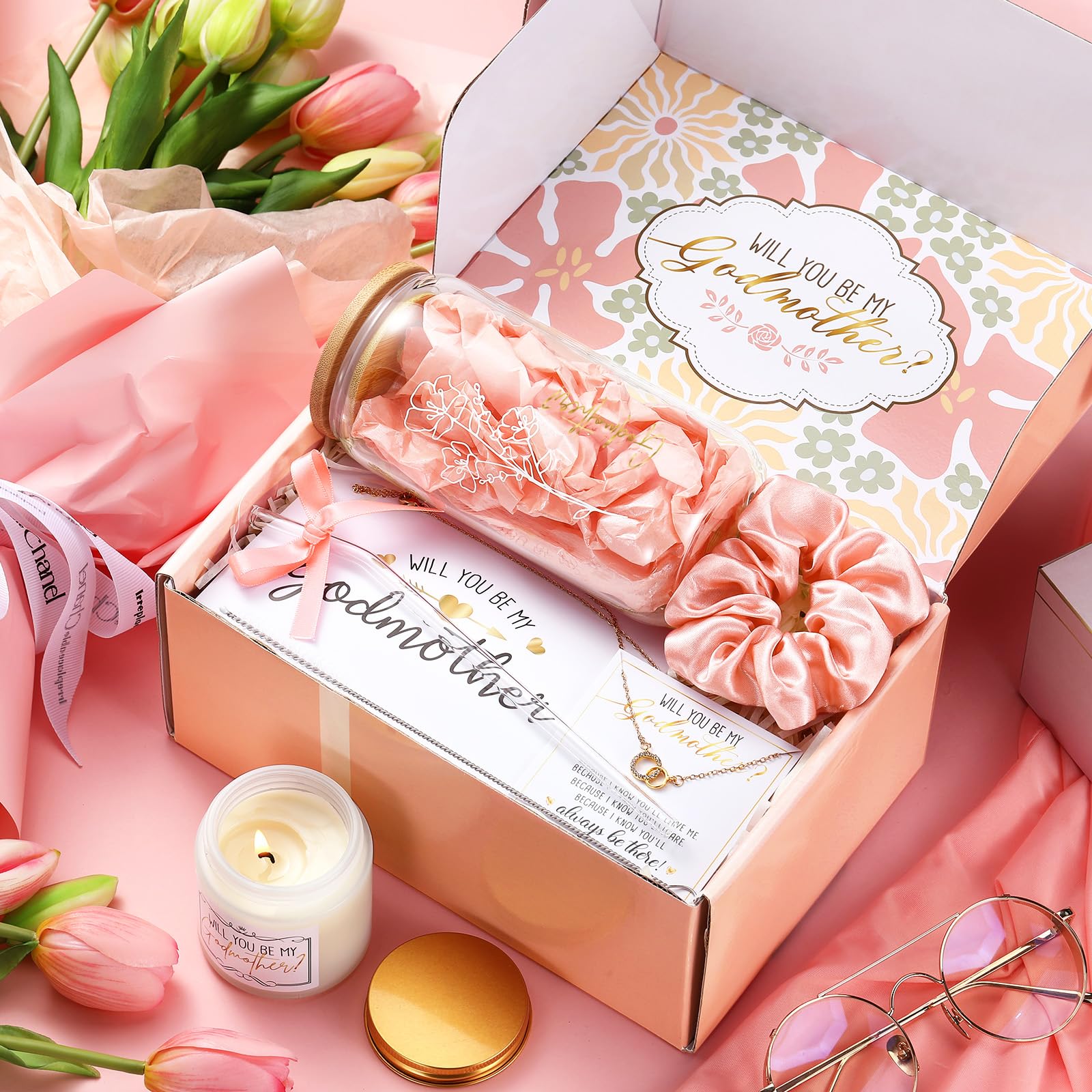 Singhoow godmother gift set hair scrunchy adds versatile charm for hair or wrist fashion.