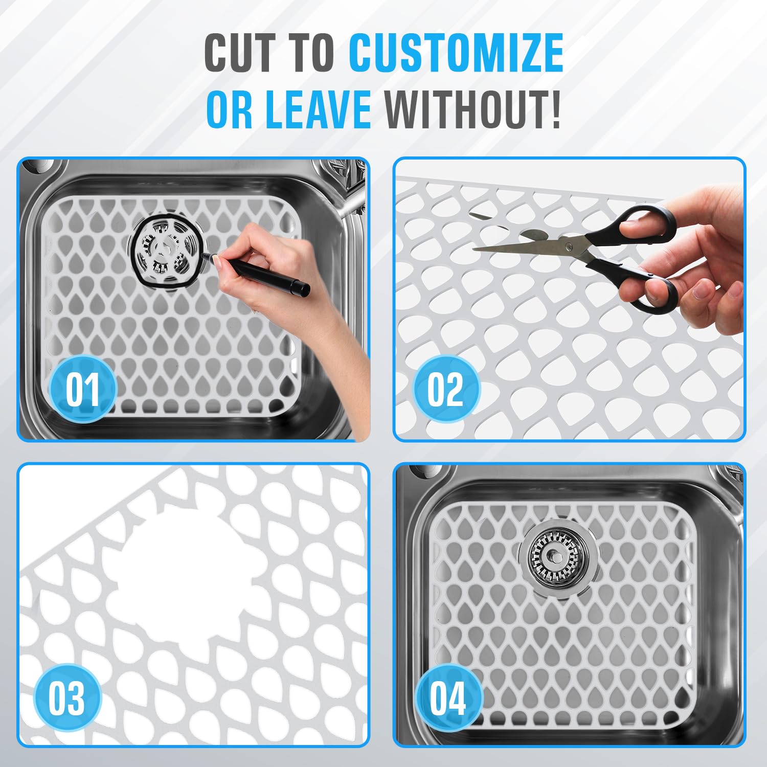 Sink Protex silicone sink protector easy to clean in the dishwasher after use.