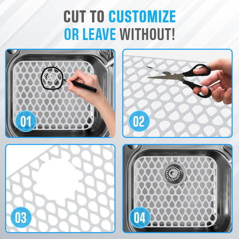 Sink Protex silicone sink protector easy to clean in the dishwasher after use.